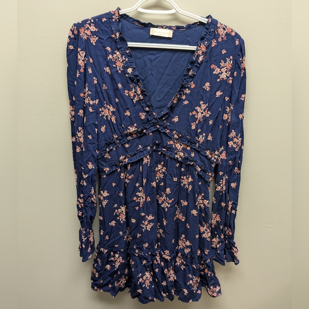 Altar’d State Women's Navy Floral Dress XS Extra Small